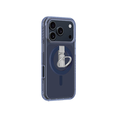 Apple iPhone 17 Pro Max Kılıf M-safe Şarj Özellikli Yüzük Standlı Amazingthing Titan Pro Serisi Kapak Mavi