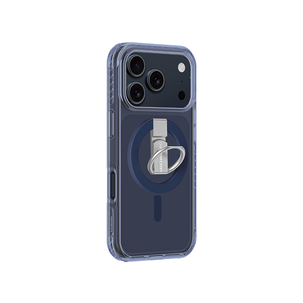 Apple iPhone 17 Pro Max Kılıf M-safe Şarj Özellikli Yüzük Standlı Amazingthing Titan Pro Serisi Kapak Turuncu