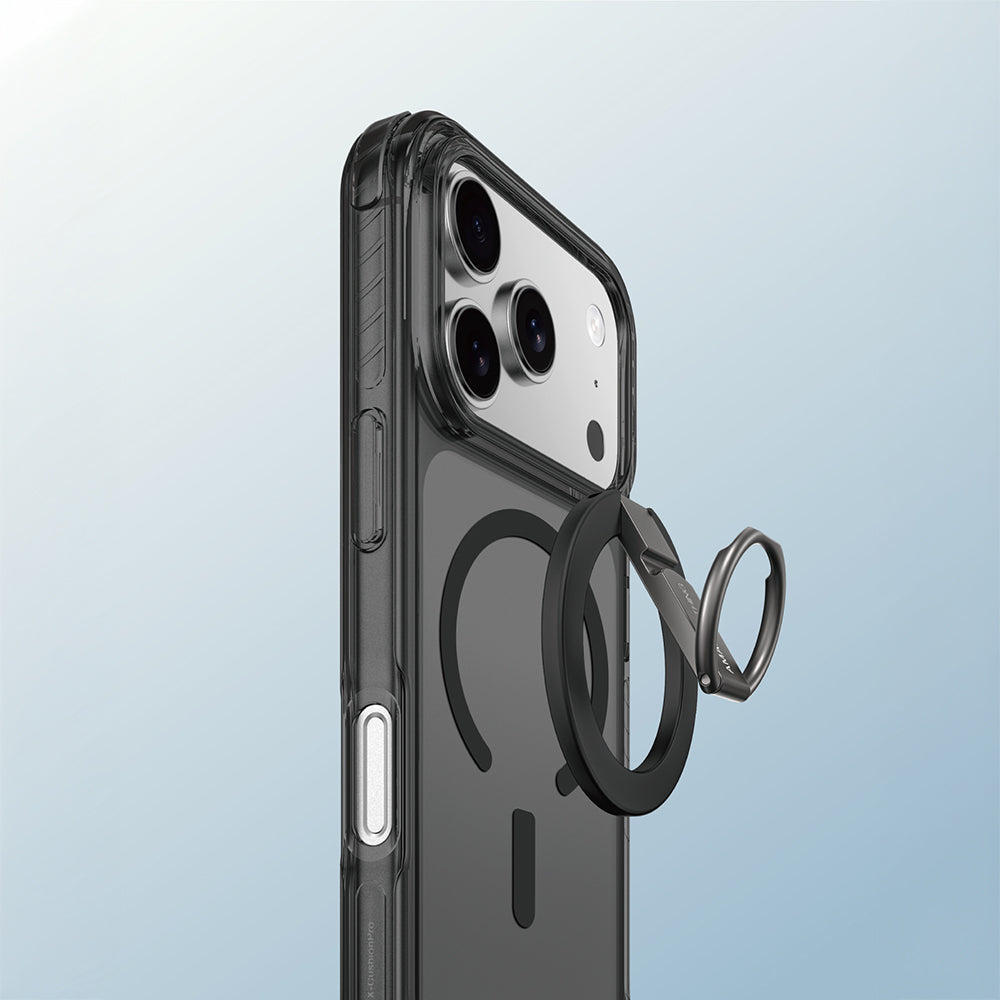 Apple iPhone 17 Pro Max Kılıf M-safe Şarj Özellikli Yüzük Standlı Amazingthing Titan Pro Serisi Kapak Turuncu