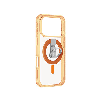 Apple iPhone 17 Pro Max Kılıf M-safe Şarj Özellikli Yüzük Standlı Amazingthing Titan Pro Serisi Kapak Turuncu