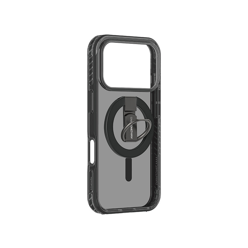 Apple iPhone 17 Pro Max Kılıf M-safe Şarj Özellikli Yüzük Standlı Amazingthing Titan Pro Serisi Kapak Turuncu