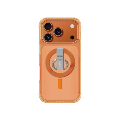 Apple iPhone 17 Pro Max Kılıf M-safe Şarj Özellikli Yüzük Standlı Amazingthing Titan Pro Serisi Kapak Mavi
