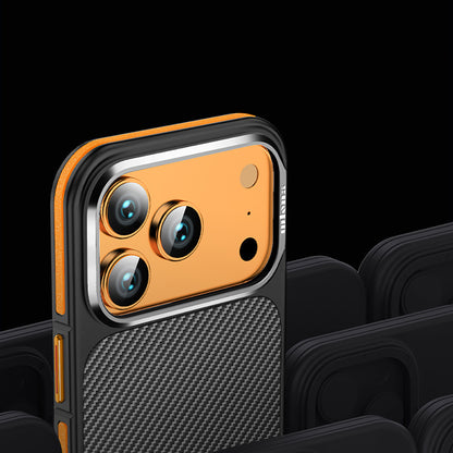 iPhone 17 Pro Max Kılıf Mat Transparan Karbon Fiber Görünümlü Wlons Marin Kılıf