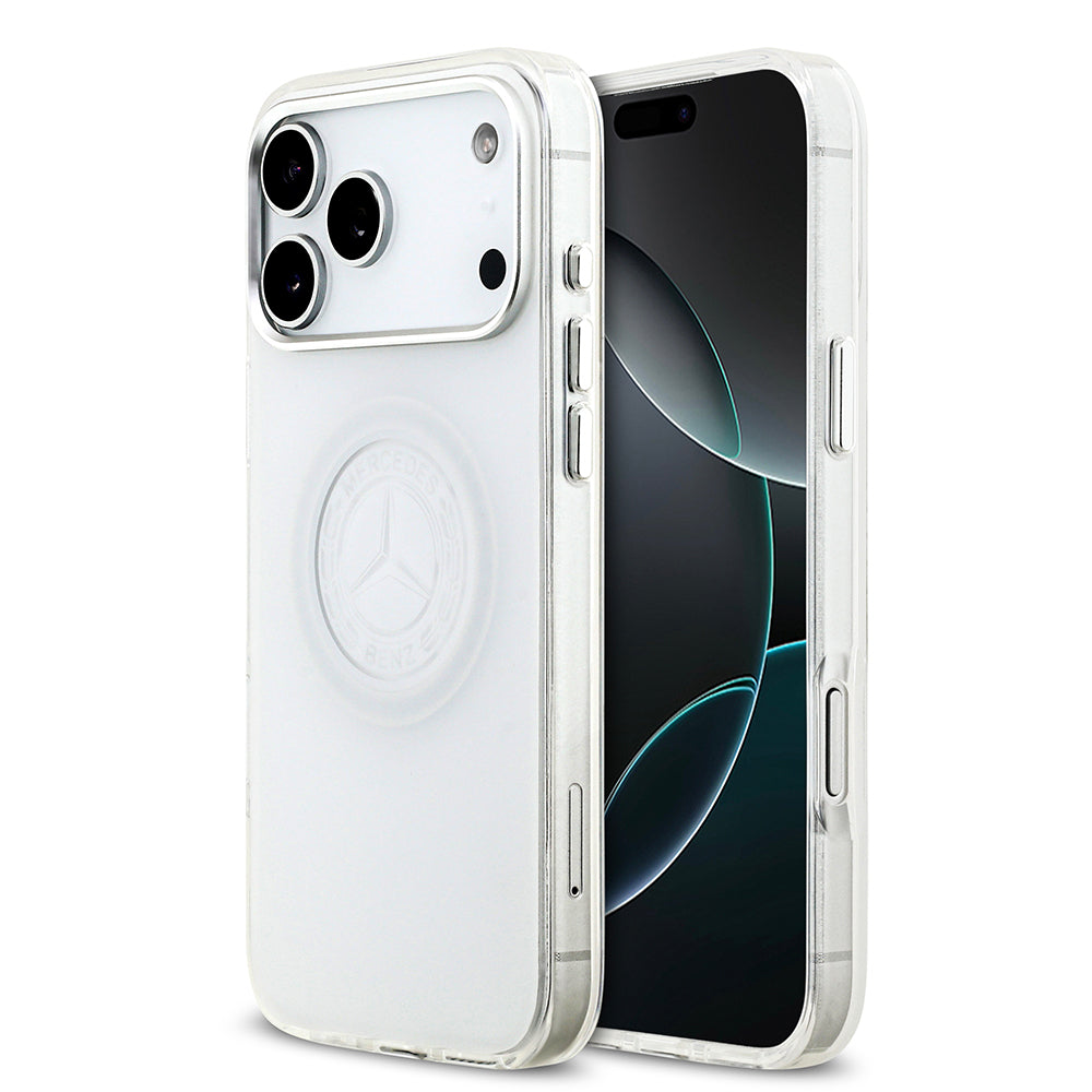 iPhone 17 Pro Max Kılıf Mercedes Benz Orjinal Lisanslı M-safe Şarj Özellikli Buzlu PC Nostaljik Yıldız Dizayn Kılıf