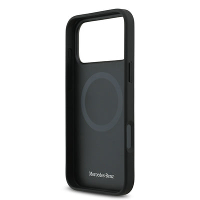 Apple iPhone 17 Pro Max Kılıf Mercedes Benz Orjinal Lisanslı M-safe Şarj Özellikli Hakiki Deri Nostaljik Yıldız Dizayn Kapak Siyah