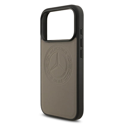 iPhone 17 Pro Max Kılıf Mercedes Benz Orjinal Lisanslı M-safe Şarj Özellikli Hakiki Deri Nostaljik Yıldız Dizayn Kılıf