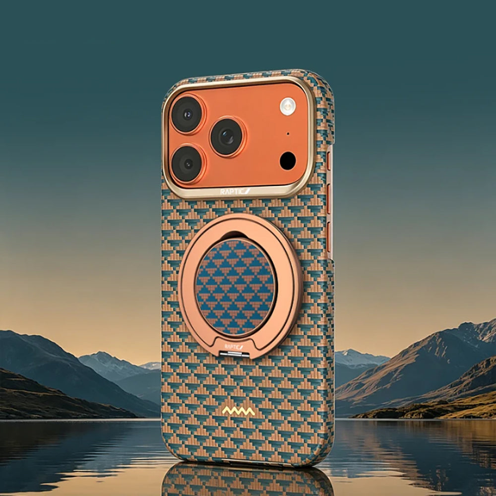 Apple iPhone 17 Pro Max Kılıf Raptic 2in1 Bundle Kit Aramid Skin Destiny Serisi Stand ve Kapak