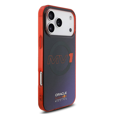 Apple iPhone 17 Pro Max Kılıf Redbull Orjinal Lisanslı M-safe Şarj Özellikli Çift Katmanlı Çizgi Desenli Sert PC MV Kapak Lacivert