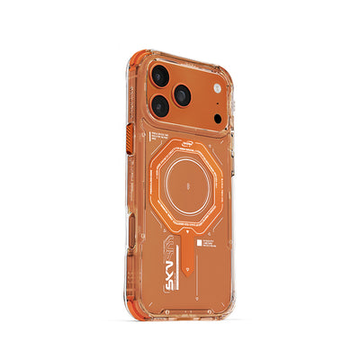 Apple iPhone 17 Pro Max Kılıf SkinArma M-safe Şarj Özellikli Airbag Tasarımlı Magma Kapak Turuncu
