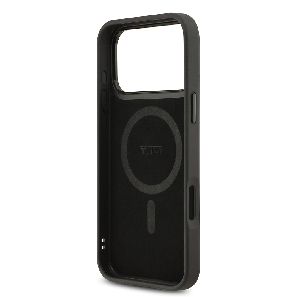 iPhone 17 Pro Max Kılıf TUMI M-safe Şarj Özellikli Deri Noktalı Dizayn Kılıf