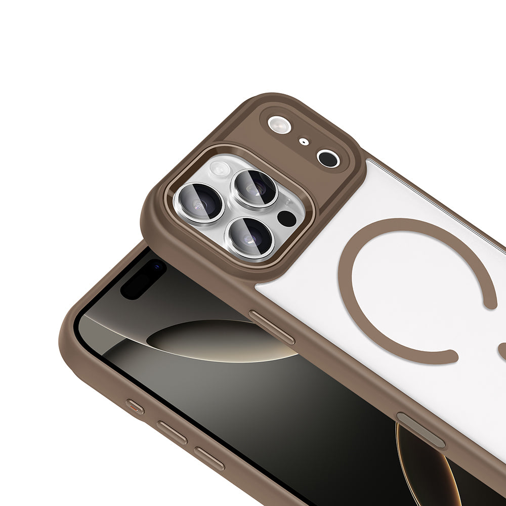 iPhone 17 Pro Max Kılıf Wireless Şarj Özellikli Zore Krom M-safe Silikon Kılıf