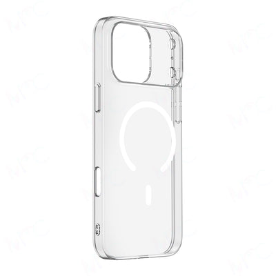 Apple iPhone 17 Pro Max Kılıf Zore M-safe Şarj Özellikli Şeffaf Kamera Çerçeveli Porto Kapak Şeffaf