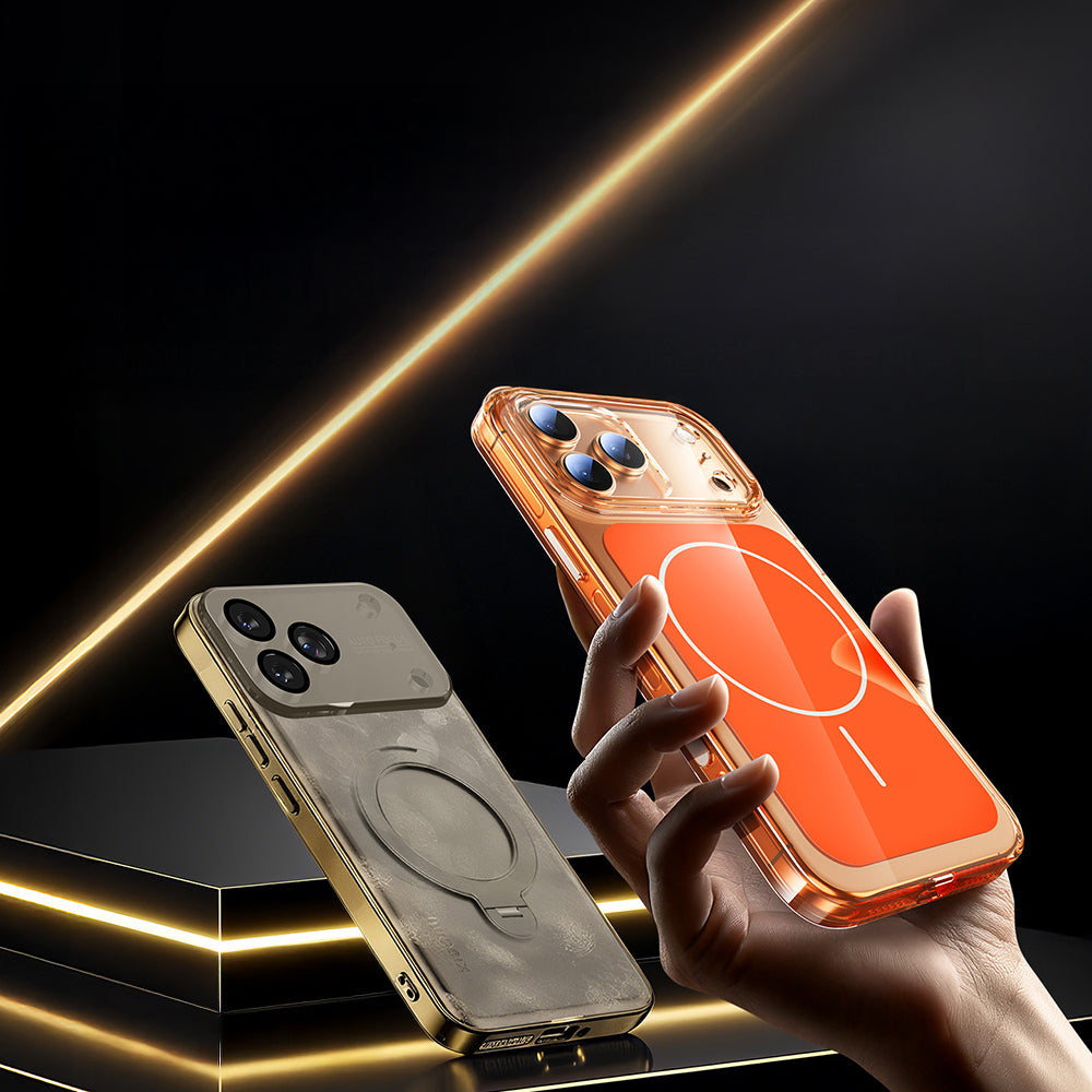 Apple iPhone 17 Pro Max Kılıf Zore M-safe Şarj Özellikli Şeffaf Kamera Kontrol Butonlu Lugano Kapak Beyaz