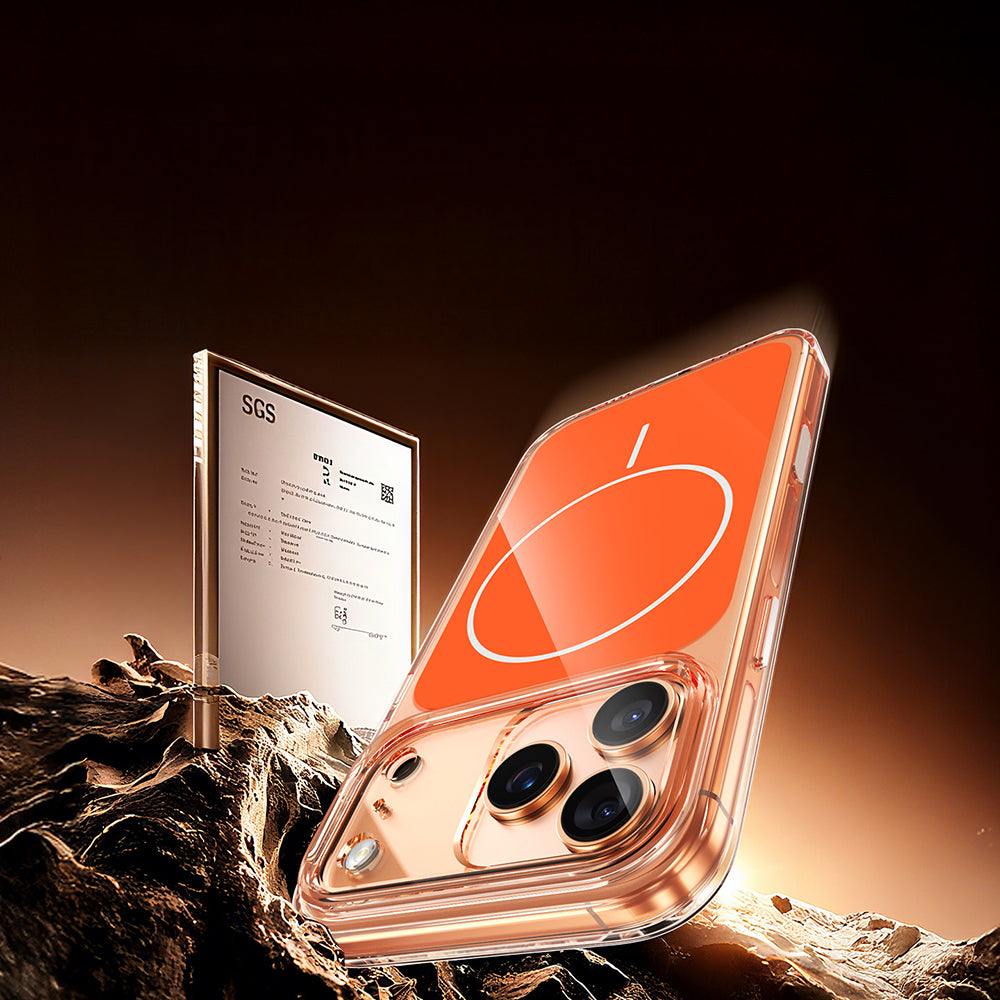 Apple iPhone 17 Pro Max Kılıf Zore M-safe Şarj Özellikli Şeffaf Kamera Kontrol Butonlu Lugano Kapak Lacivert