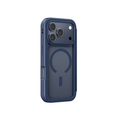 Apple iPhone 17 Pro Max PU Kartlıklı Kapaklı Amazingthing Glamour Foilo Serisi Kılıf Turuncu