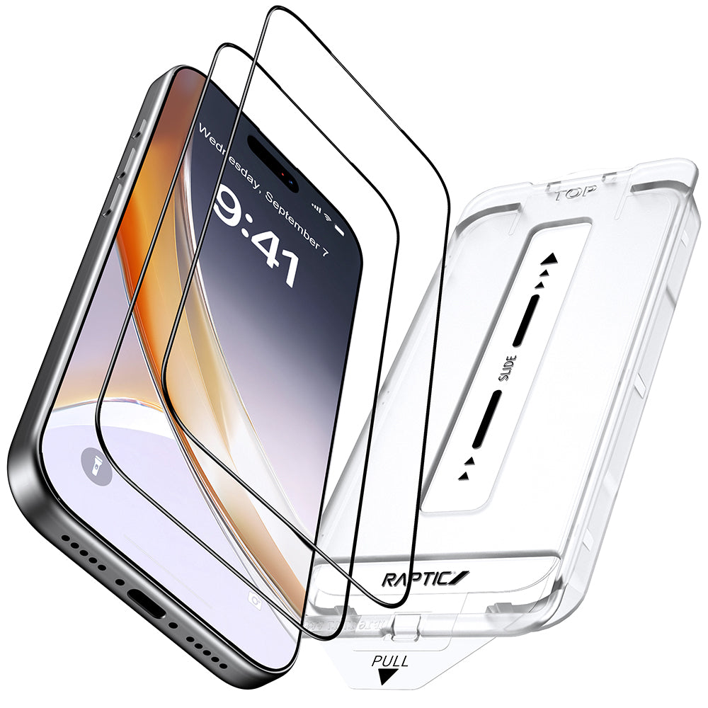 iPhone 17 Pro Max Raptic Air Glass 2.5D Ekran Koruyucu 2 Adet + Kolay Uygulama Aparatlı