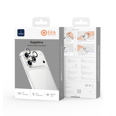Apple iPhone 17 Pro Max Wiwu LG-003 Lens Guard Çizilmeye Karşı Dayanıklı Safir Kamera Lens Koruyucu Gri