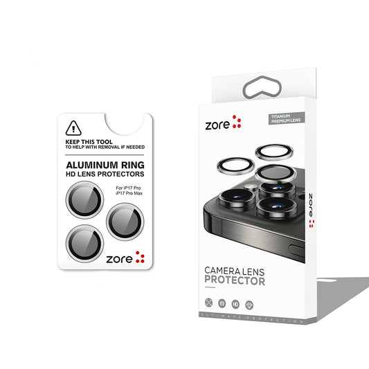 iPhone 17 Pro Zore CL-12 Premium Safir Parmak İzi Bırakmayan Anti-Reflective Kamera Lens Koruyucu