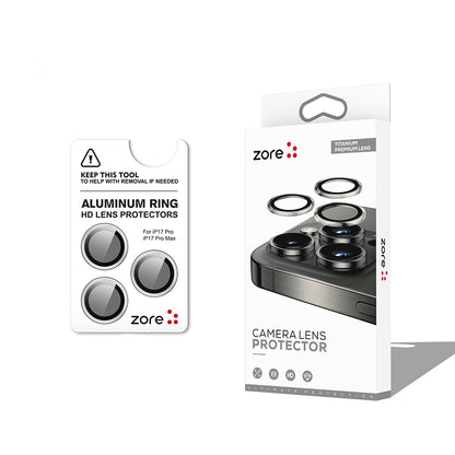 iPhone 17 Pro Zore CL-12 Premium Safir Parmak İzi Bırakmayan Anti-Reflective Kamera Lens Koruyucu