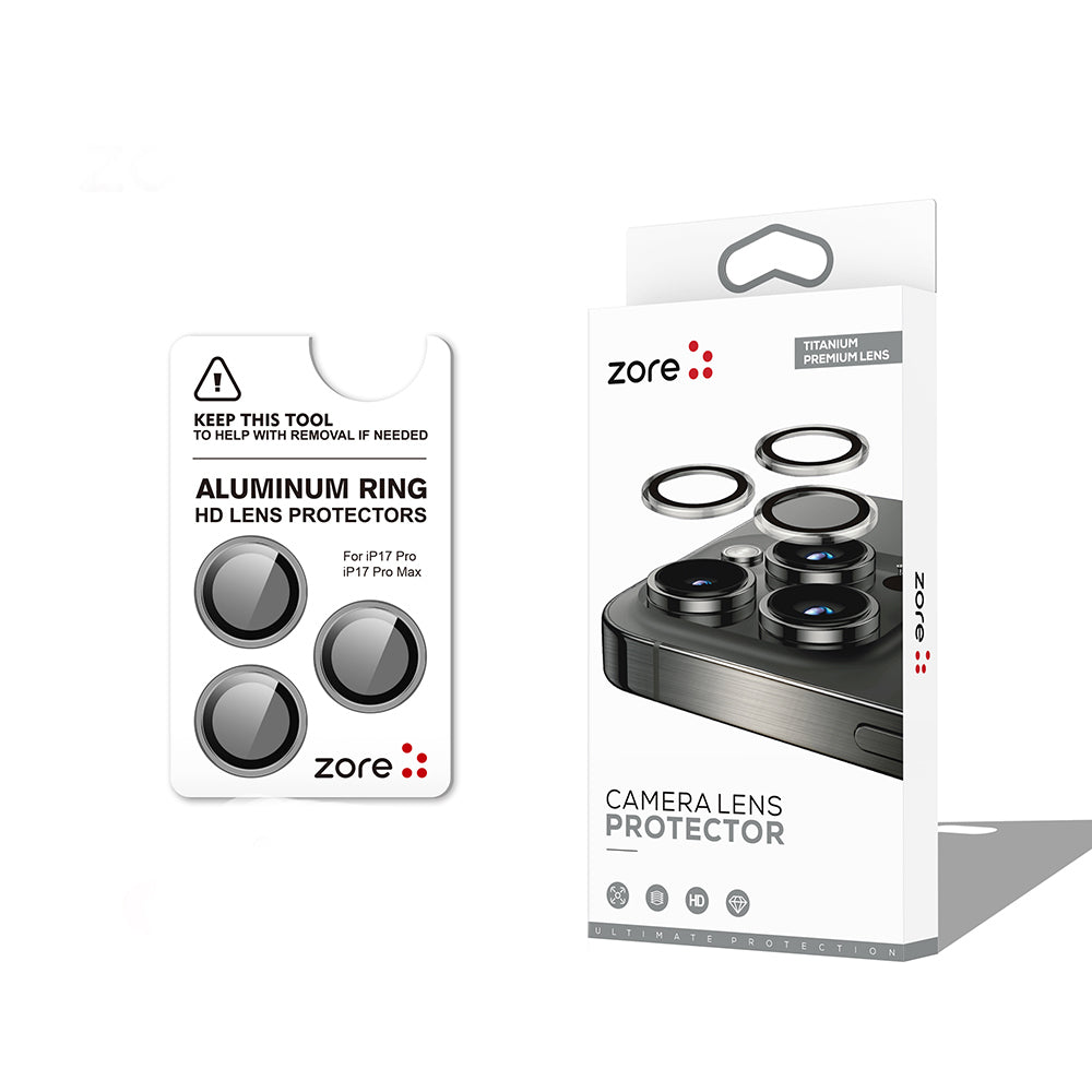 iPhone 17 Pro Zore CL-12 Premium Safir Parmak İzi Bırakmayan Anti-Reflective Kamera Lens Koruyucu