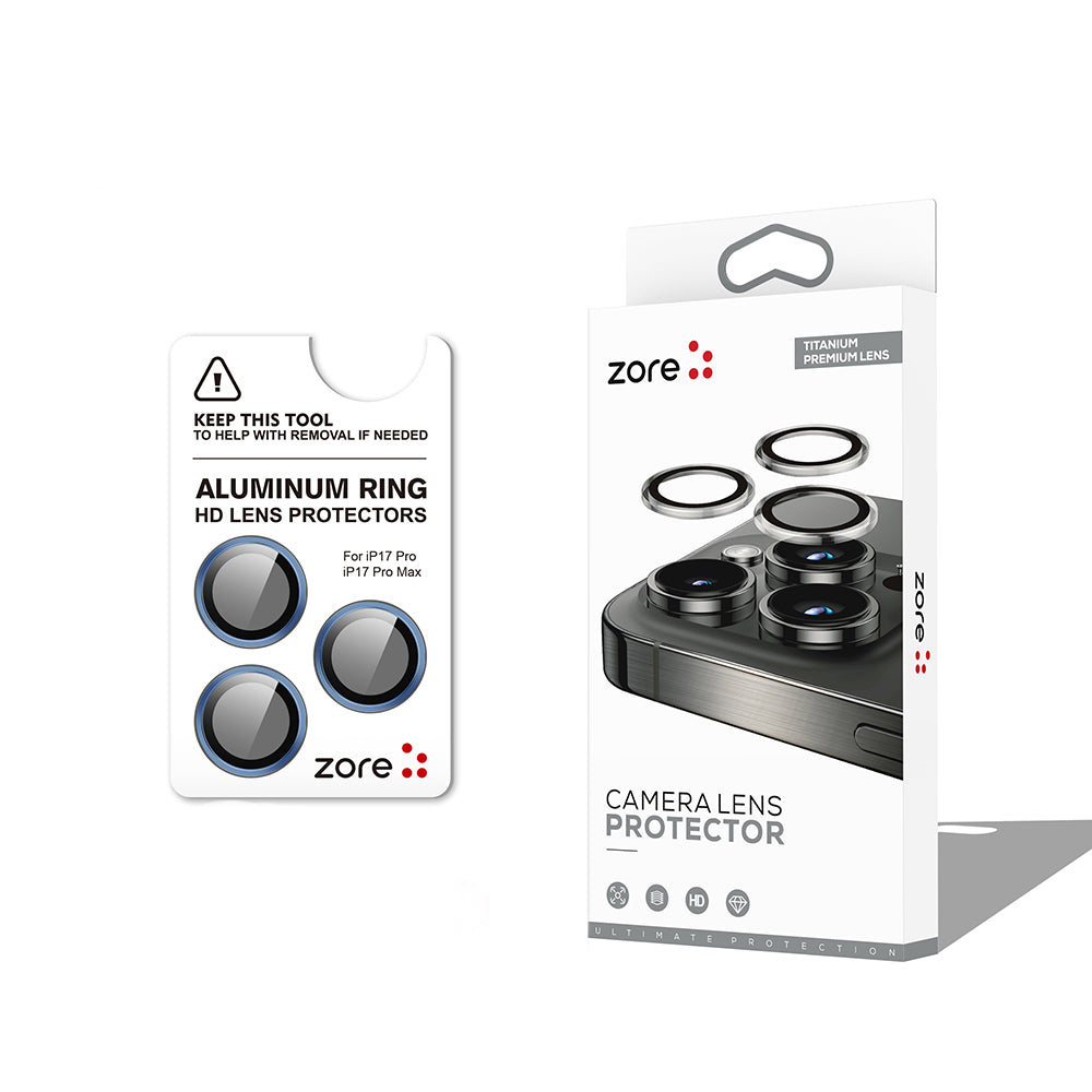 iPhone 17 Pro Zore CL-12 Premium Safir Parmak İzi Bırakmayan Anti-Reflective Kamera Lens Koruyucu