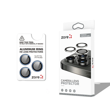 iPhone 17 Pro Zore CL-12 Premium Safir Parmak İzi Bırakmayan Anti-Reflective Kamera Lens Koruyucu