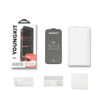 Apple iPhone 17 Youngkit 2.5D Parmak İzi Bırakmayan 0.33mm Privacy Temperli Cam Ekran Koruyucu