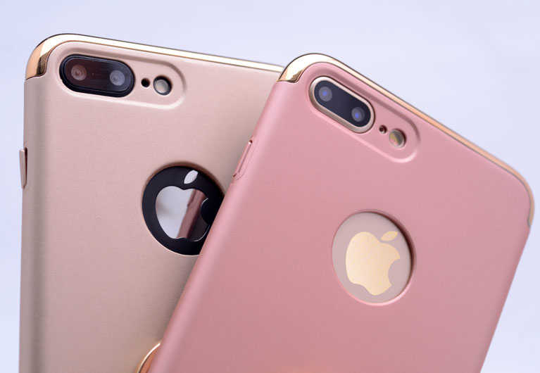 Apple iPhone 7 Plus Kılıf Zore 3 Parçalı Yüzüklü Rubber Kapak