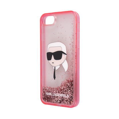 iPhone 8 Kılıf Karl Lagerfeld Sıvılı Simli Karl Head Dizayn Kılıf