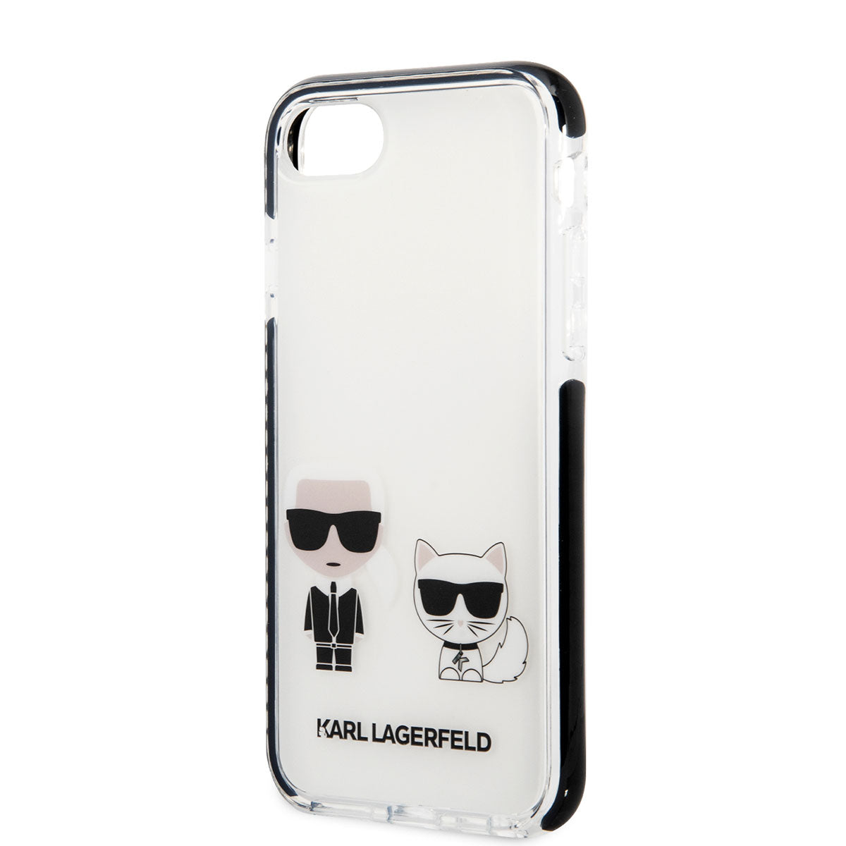 iPhone SE 2020 Kılıf Karl Lagerfeld Kenarları Siyah Silikon K&C Dizayn Kılıf