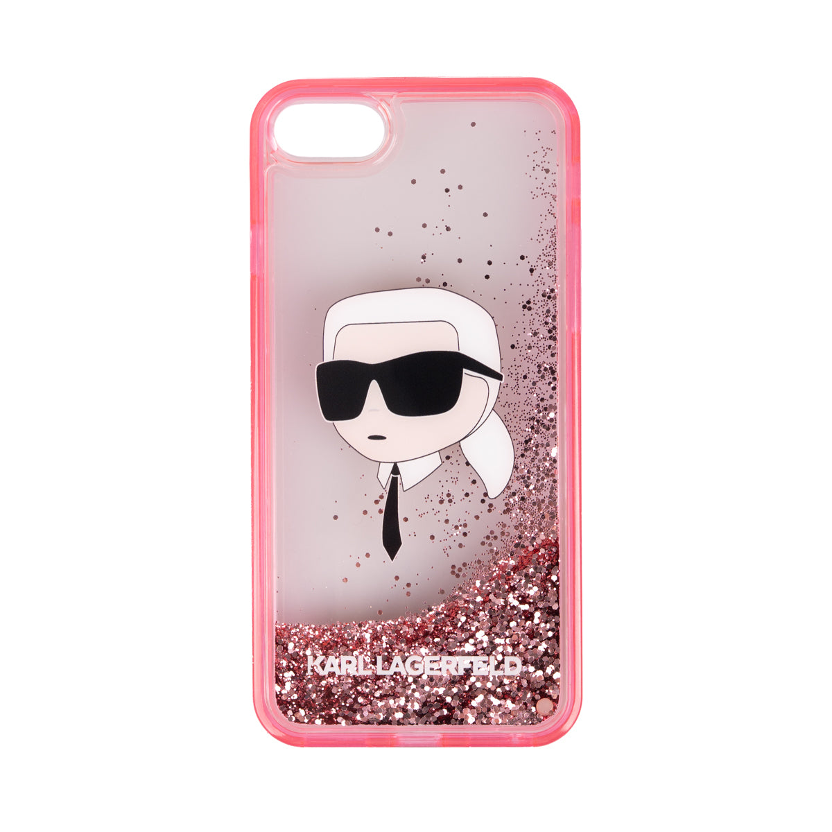 iPhone SE 2020 Kılıf Karl Lagerfeld Sıvılı Simli Karl Head Dizayn Kılıf