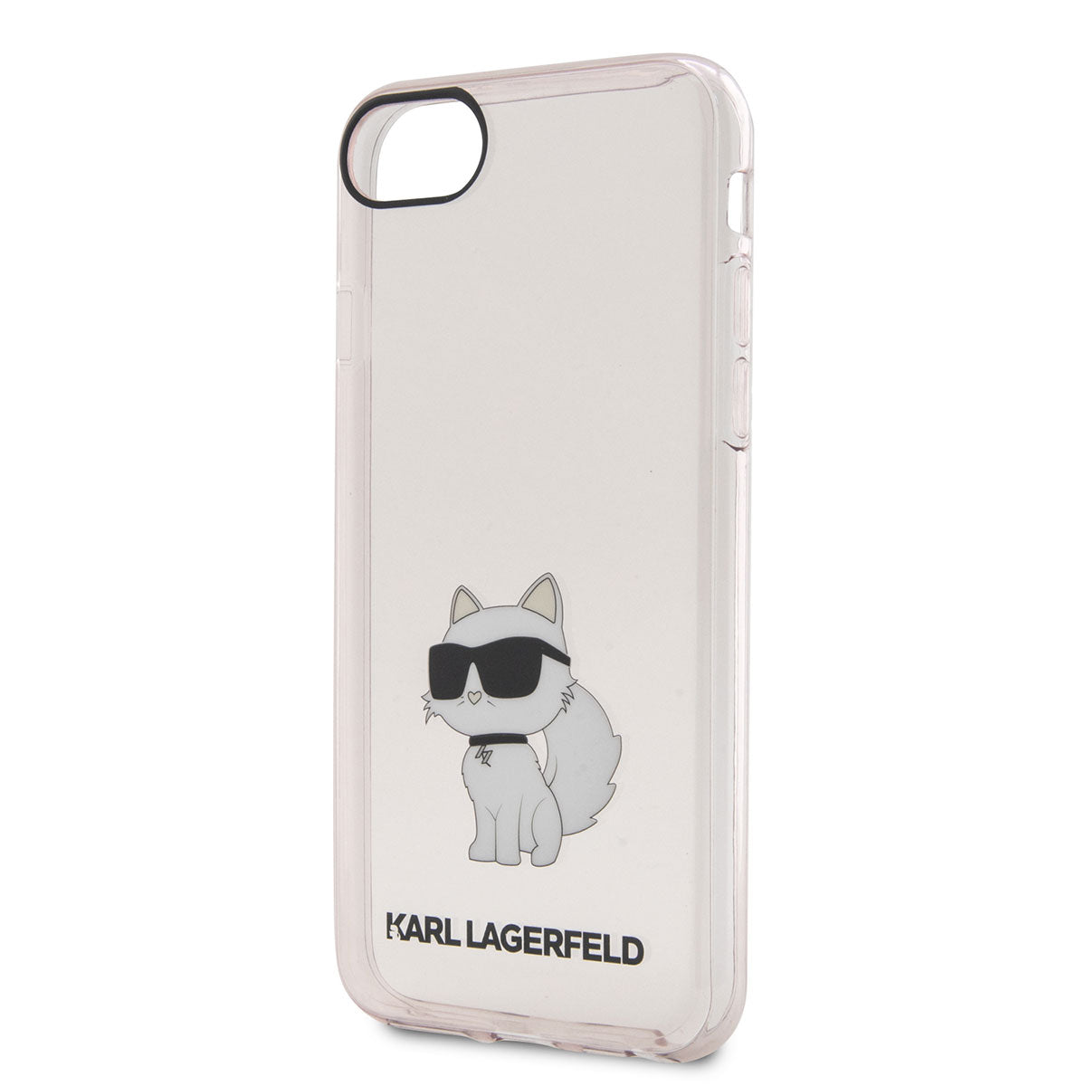 Apple iPhone SE 2020 Kılıf Karl Lagerfeld Transparan Choupette Dizayn Kapak Pembe