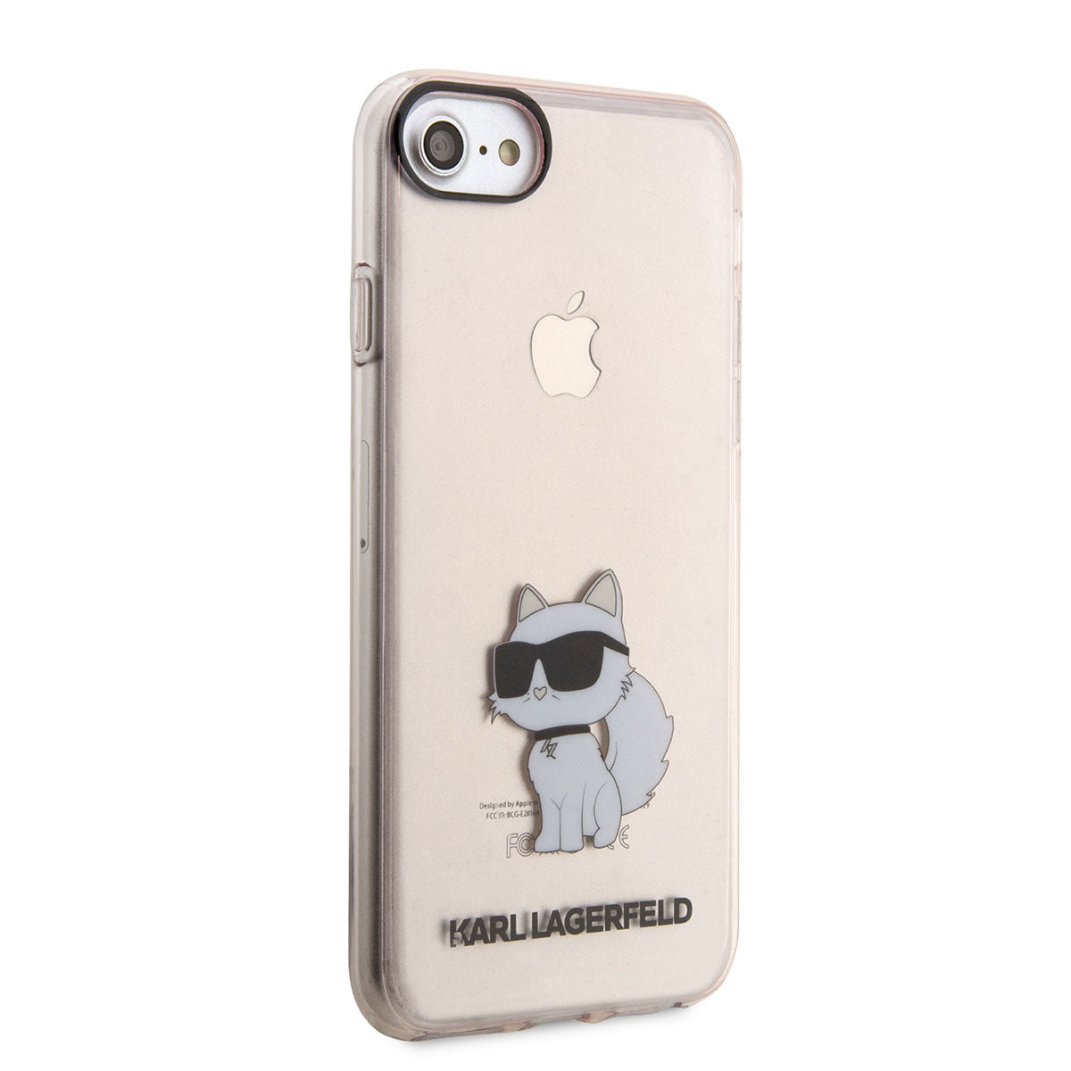 Apple iPhone SE 2020 Kılıf Karl Lagerfeld Transparan Choupette Dizayn Kapak Pembe