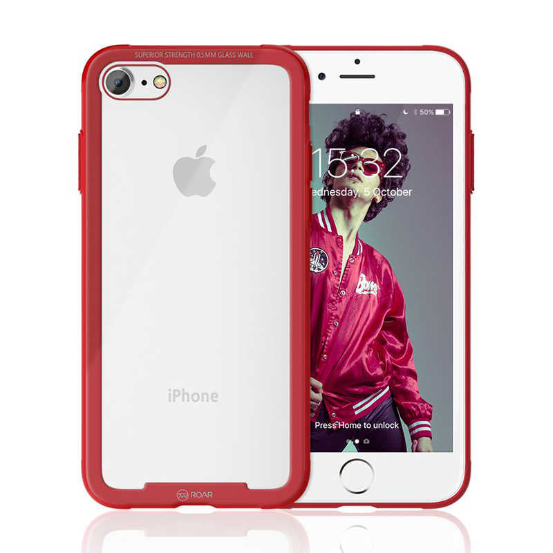 Apple iPhone SE 2020 Kılıf Roar Glassoul Airframe Kapak Kırmızı