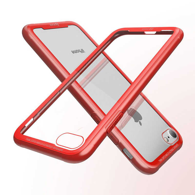 Apple iPhone SE 2020 Kılıf Roar Glassoul Airframe Kapak Kırmızı