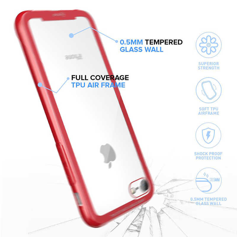 Apple iPhone SE 2020 Kılıf Roar Glassoul Airframe Kapak Kırmızı