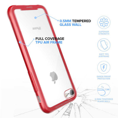 Apple iPhone SE 2020 Kılıf Roar Glassoul Airframe Kapak Kırmızı