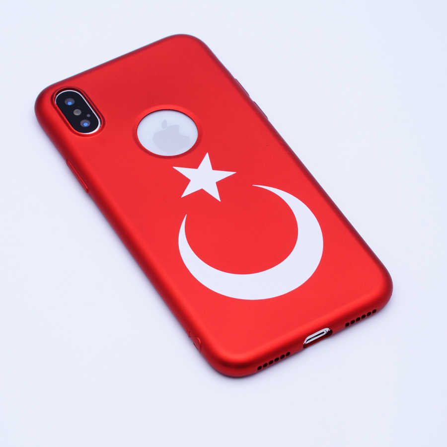 Apple iPhone X Kılıf Zore Bayrak Silikon