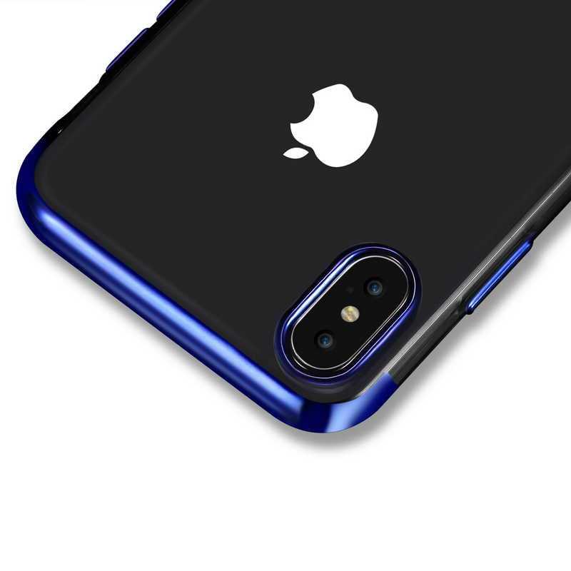 Apple iPhone X Kılıf Zore Dört Köşeli Lazer Silikon Kapak