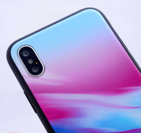 Apple iPhone X Kılıf Zore Ebruli Cam Kapak