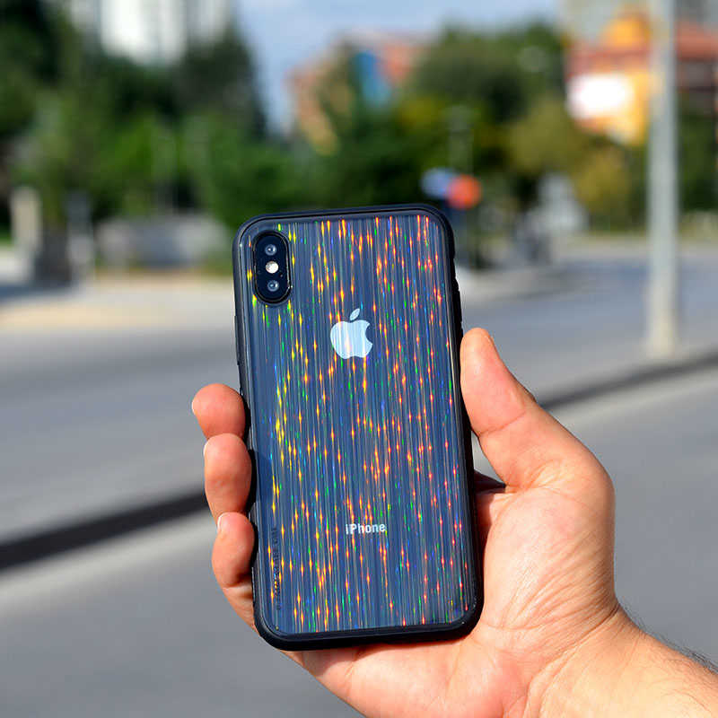 Apple iPhone X Kılıf Zore Çizgili Craft Arka Kapak