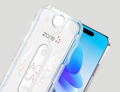 iPhone X Zore Kolay Uygulama Aparatlı 5D Magic Glass Cam Ekran Koruyucu