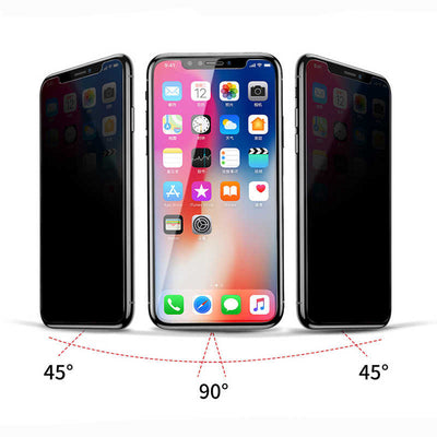 Apple iPhone X Zore Rika Premium Privacy Temperli Cam Ekran Koruyucu Siyah