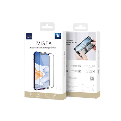 Apple iPhone XR 6.1 Wiwu iVista Screen Matte Ultra Güçlü Temperli Mat Ekran Koruyucu Siyah