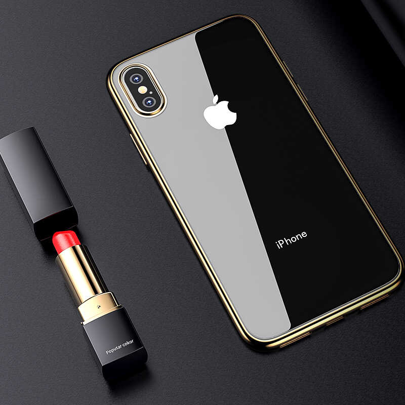 Apple iPhone XS Max 6.5 Benks Magic Glitz Ultra-Thin Transparent Protective Soft Kapak Rose Gold