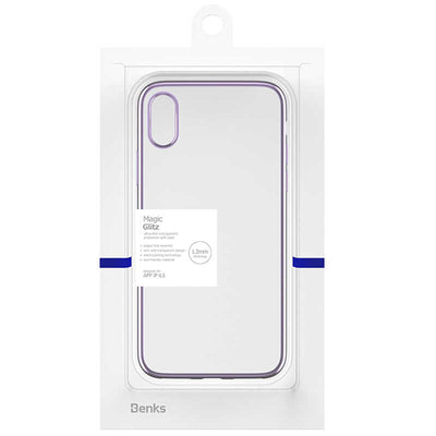 Apple iPhone XS Max 6.5 Benks Magic Glitz Ultra-Thin Transparent Protective Soft Kapak Mor