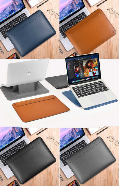 Apple Macbook Pro 16.2 2023 A2780 Wiwu Macbook Skin Pro Portable Stand Kılıf Siyah