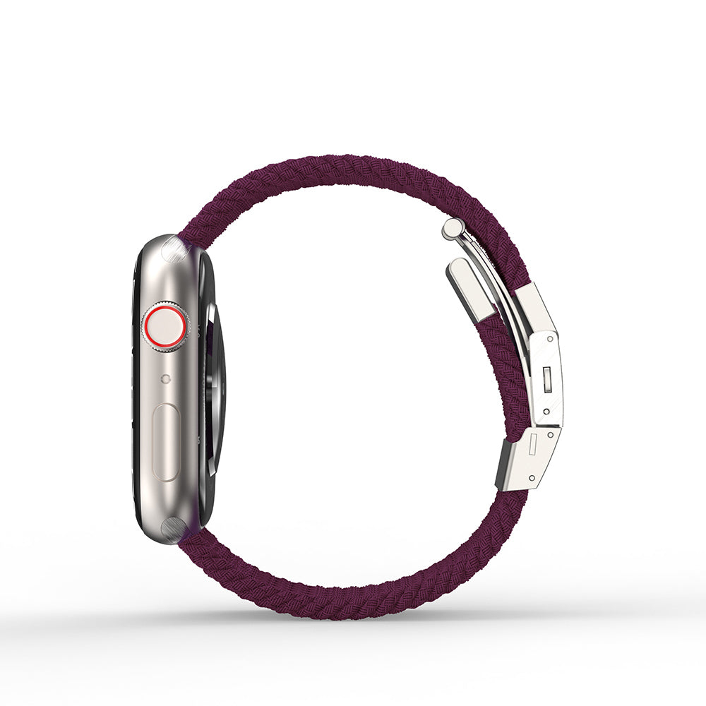 Apple Watch 10 42mm Amazingthing Titan Weave Örgü Sport Kordon Mor
