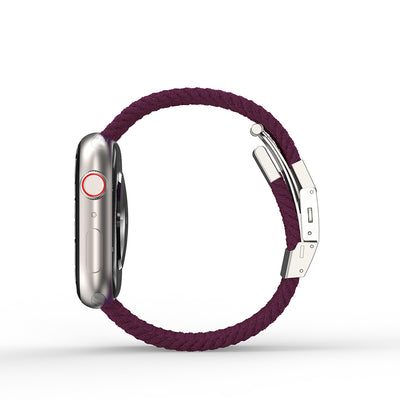 Apple Watch 10 42mm Amazingthing Titan Weave Örgü Sport Kordon Mor