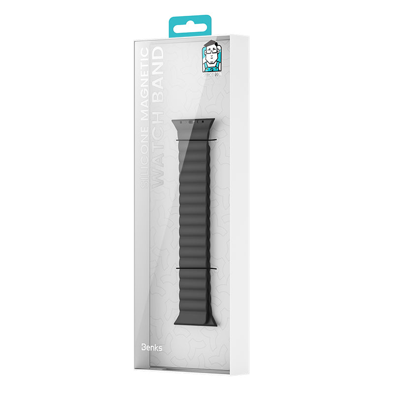 Apple Watch 10 42mm Benks Magnetik Tak Çıkar Silikon Strap Kayış Starlight-Turuncu